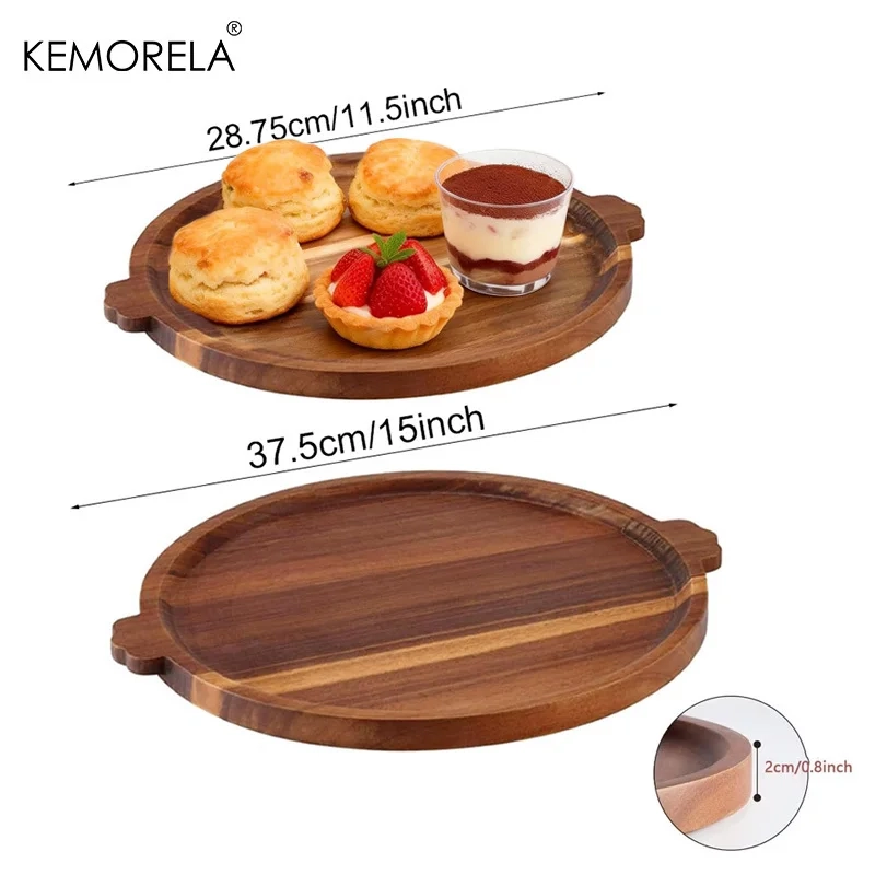 Decorative Acacia Wood Serving Tray