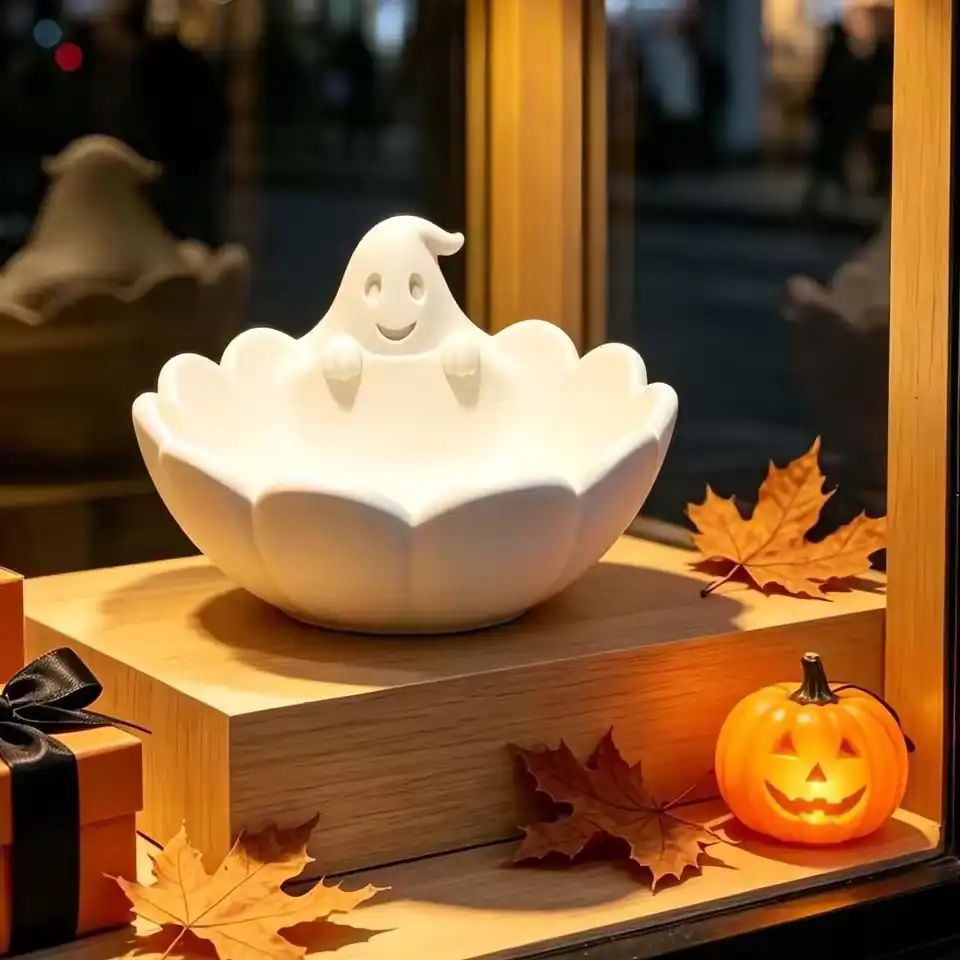 Spooky Desk Holder PLA 3D Printed Bowl Matte Eco-friendly Bat Snack Tray Dual-styled Lightweight Ghost Candy